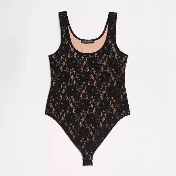 Petite LOFT Versa Floral Lace Bodysuit - Picture 1 of 4
